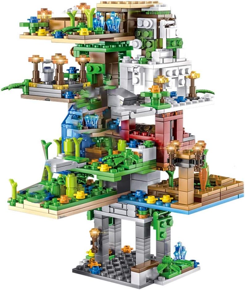 ELVVT 690PCS Creative 8 In 1 Hanging Garden Tree House Building Blocks Figure Bricks Assembly Puzzle Education Toys For Kids Brithday Gifts