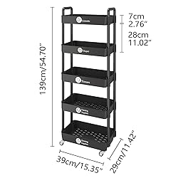 UDEAR 5-Tier Rolling Utility Cart with 12 Category