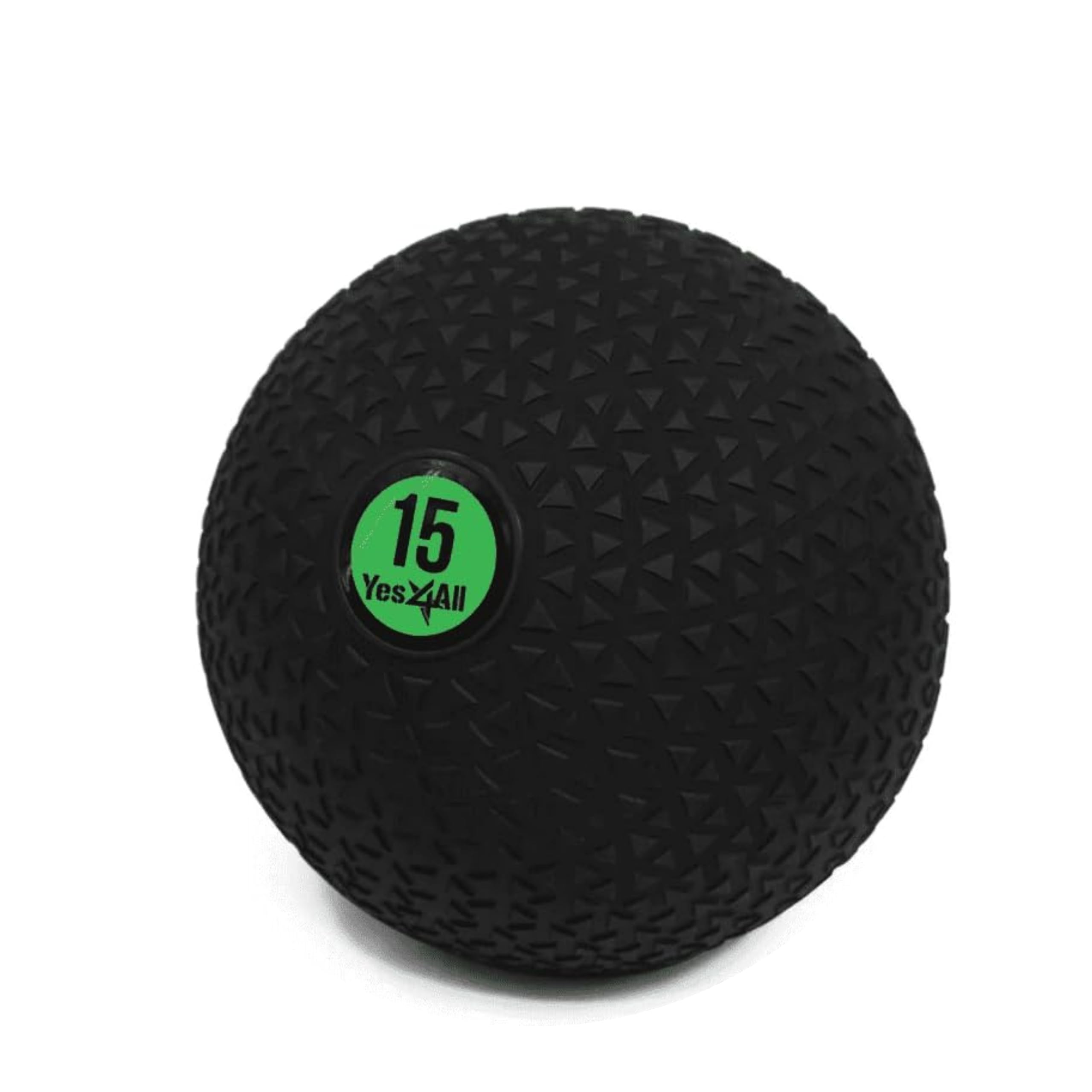 Yes4All Slam Balls, 10-40lb Weighted Ball Weight, Durable PVC Sand Filled Workout Dynamic Slam Ball for Strength Training, Triangle, Black, 15lbs Image