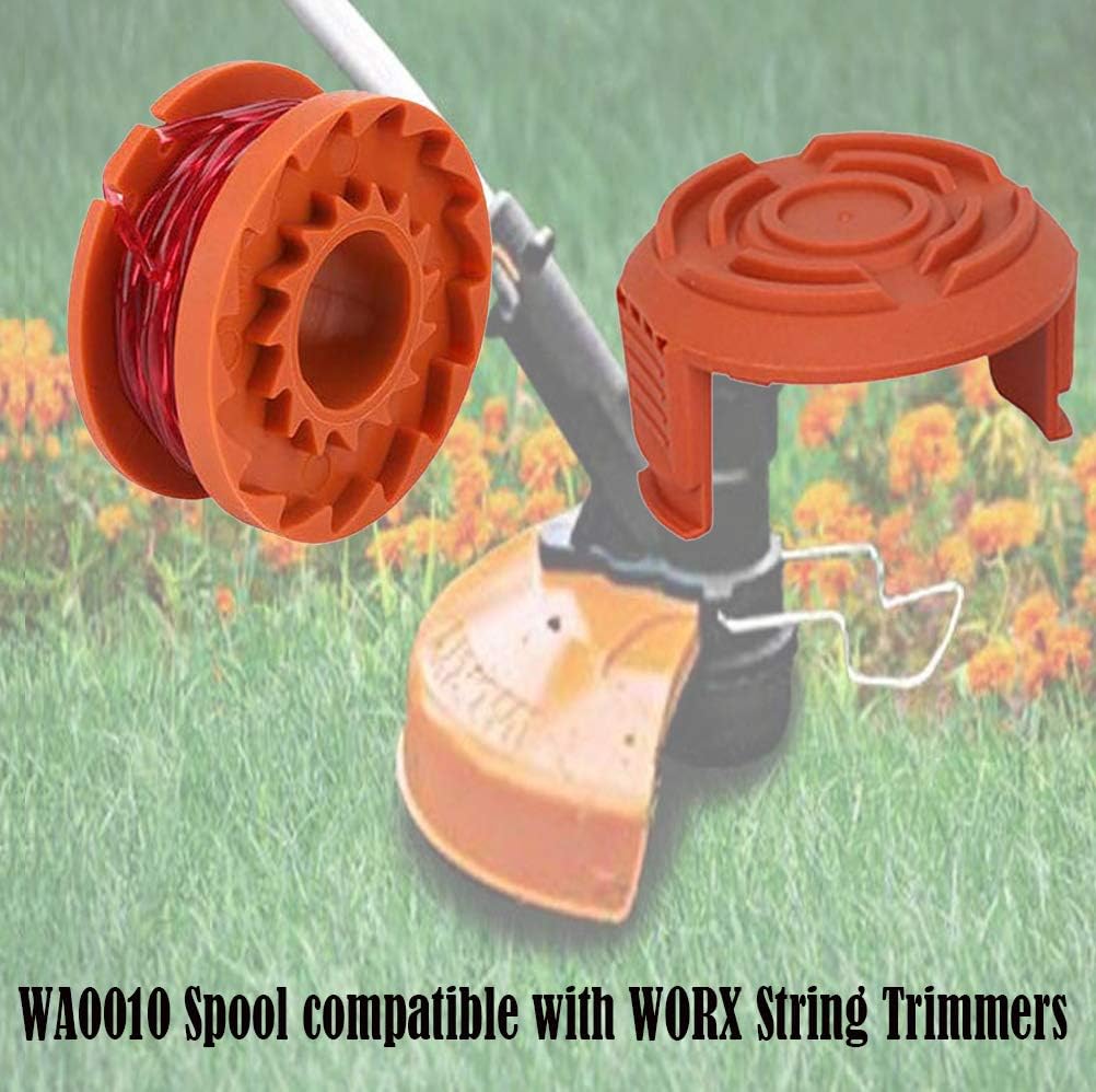 WA0010 Spool, WA0010 Replacement Trimmer Spool for Worx Grass Trimmer Spool Line .065" 10ft - for Worx WG180 WG163 Weed Wacker Eater String with WA6531 GT Spool Cover 50006531 by BOOTOP: Garden & Outdoor
