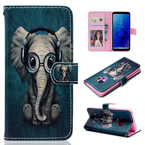 Galaxy S9 Case, ZERMU Shockproof Slim Fit Premium PU Leather Kickstand Feature Flip Folio Wallet Case with Card Holder ID Slot & Wrist Lanyard Magnetic Closure Case for Samsung Galaxy S9 5.8"
