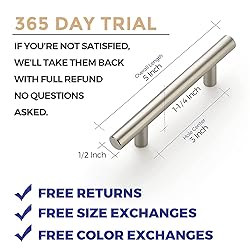 Ravinte 1 Pack 5'' Cabinet Pulls Brushed Nickel