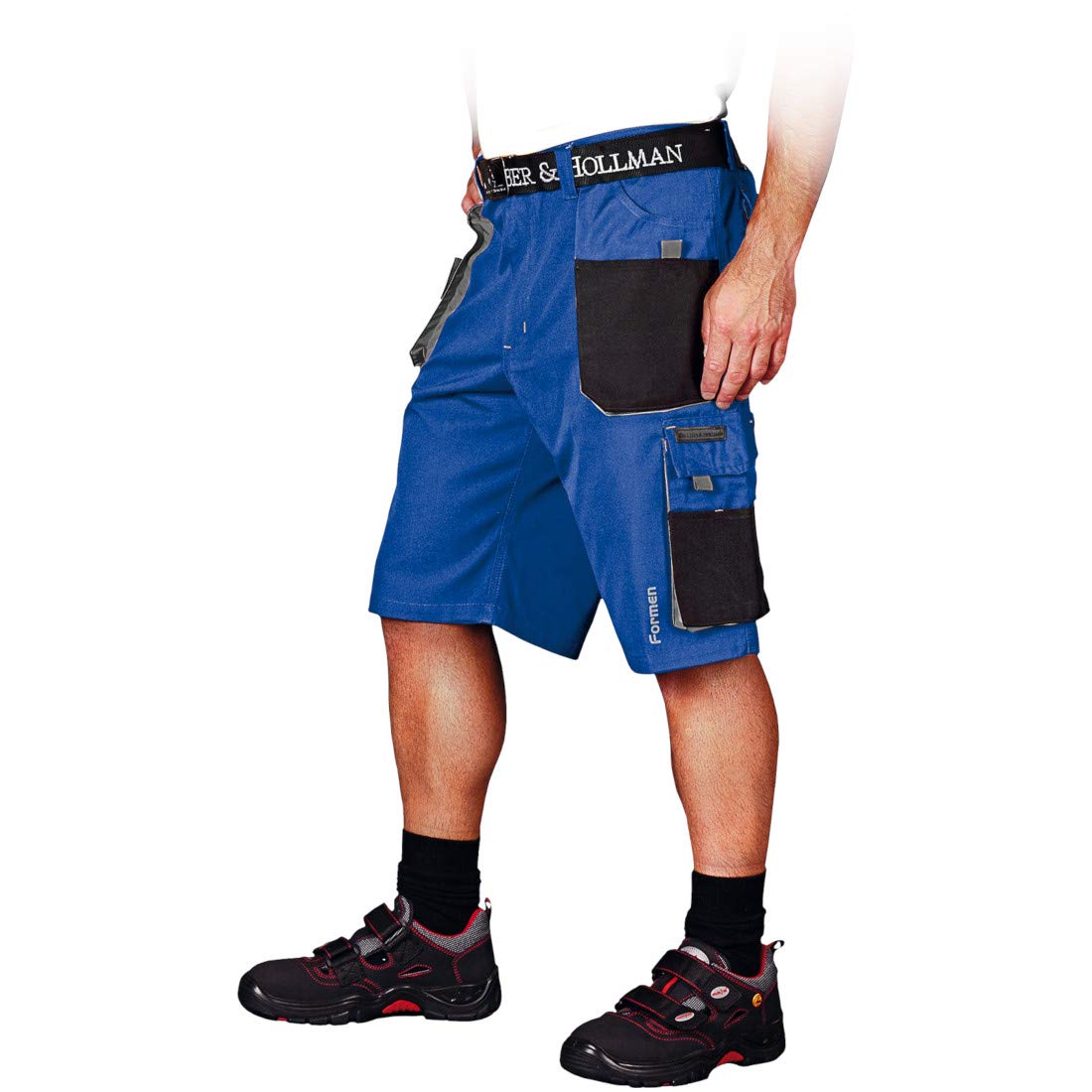 Leber&Hollman LH-FMN-TS_NBSS Formen Protective Short Trousers, Blue-Black-Grey, S Size