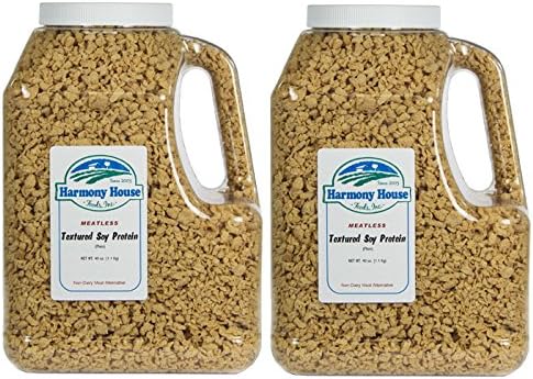 Harmony House Foods, Textured Soy Flour, Plain (40 Oz Gallon Size Jug) - Set of 2