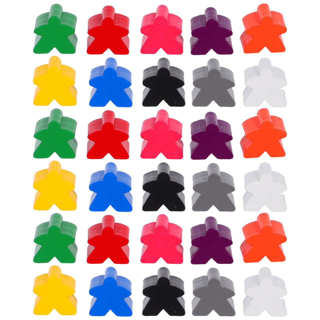 BESPORTBLE 100pcs Multi-color Wooden Meeples Tokens Hand-carved Board Game Pieces for Family Games Classroom Sorting Counting Unique Handmade Wooden Figures Replacement Chess Tokens