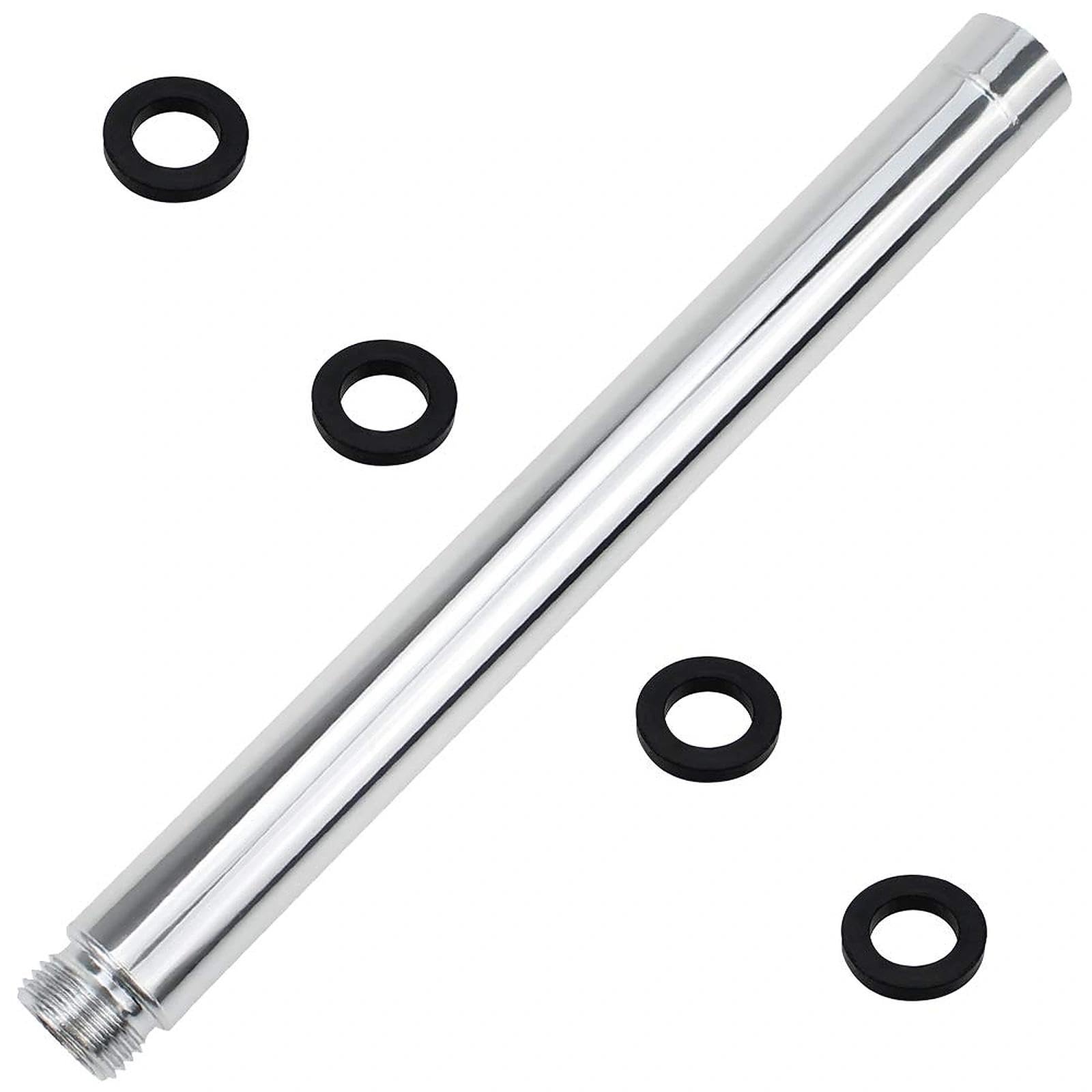 DXLing 22.5cm Stainless Steel Shower Extension Tube Chrome Plating Round Shower Pipe Handheld Straight Bathroom Shower Head Extension Arm Tube Extender for Bathroom Accessory