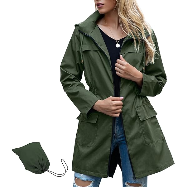 Amazon.com: Uillui Womens Lightweight Hooded Trench Coat