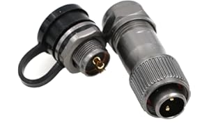 ZBLZGP Weipu 2Pin Threaded Coupling Metal IP67 Cable Connector Waterproof Plug and Socket 12mm Panel Mount Aviation Female Male ST12 Connector 13A 250V