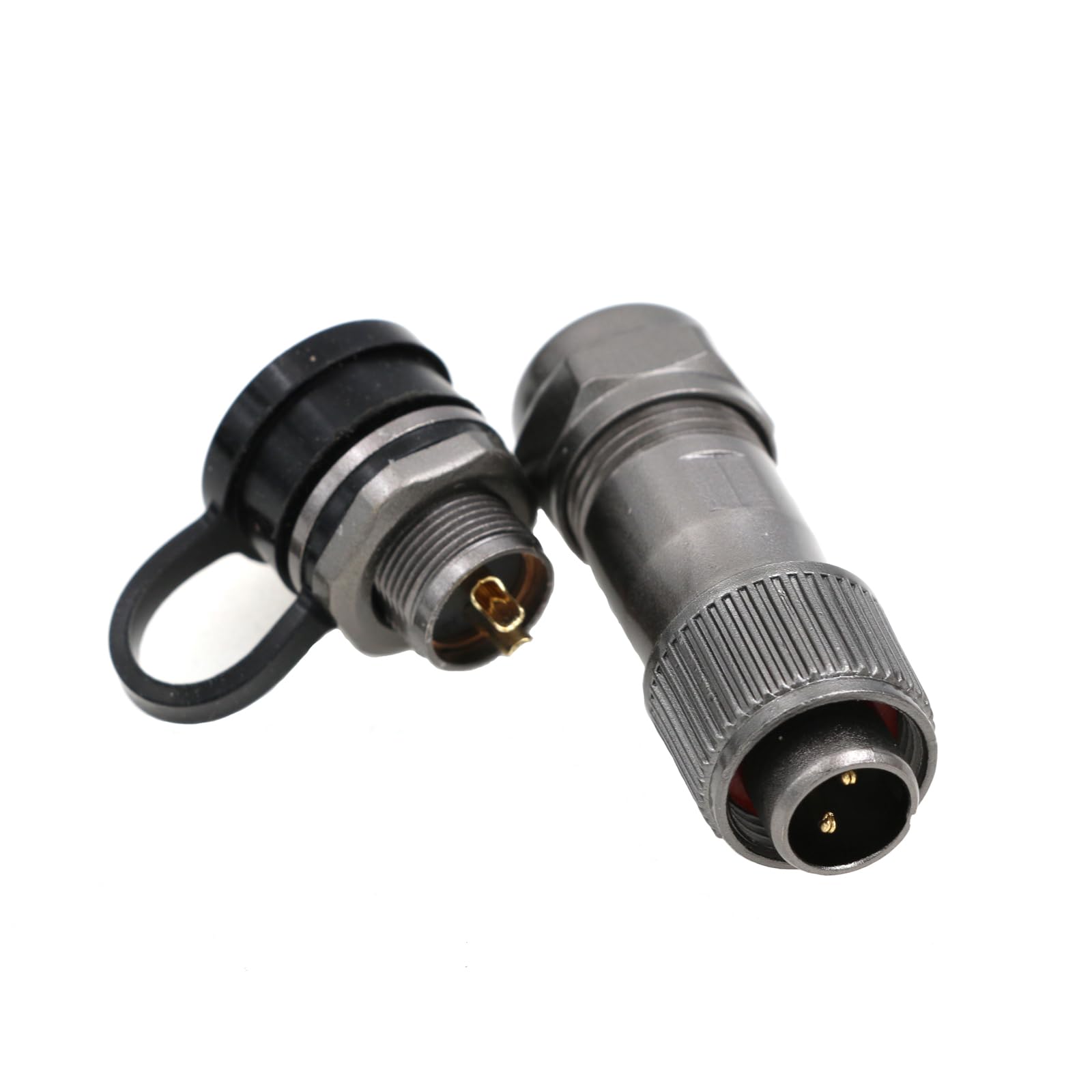 ZBLZGP Weipu Threaded Coupling Metal IP67 Cable Connector Waterproof Plug and Socket 12 mm Panel Mount Aviation Female Male ST12 Plug (2Pin 13A 250V)