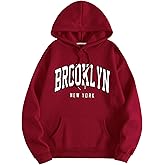 SHENHE Women's Letter Print Long Sleeve Drawstring Pullover Hoodie Sweatshirt Tops with Pocket