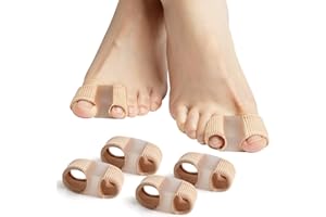 TASZOOS Bunion Toe Separators Correctors for Women & Men Big Toe, 4 PCS Soft Gel Toe Spacers with 2 Loops for Feet, Toe Separ