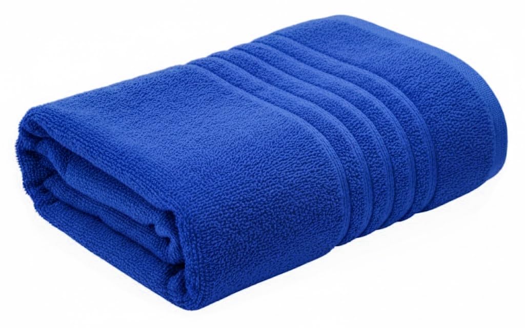 EDB Extra Large XL 100% Cotton Super Soft Terry Toweling Jumbo Bath Sheets (600-GSM) Premium Quality Towels (90x170cm) (Royal Blue, 1)
