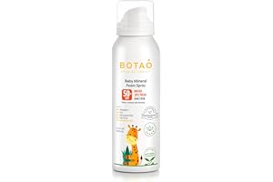 BOTAO Baby’s 100% Mineral Zinc Oxide Sunscreen Foam Spray, safe natural sensitive skin sunblock Babies or Toddlers: SPF50 Broad Spectrum UVA UVB, Sunburn Protection, 3.4 Oz (1-Pack)