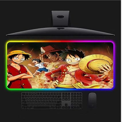 Amazon Rgbゲーミングマウスマットアニメワンピースルフィ特殊表面で速度と精度を向上天然ゴムベースパッド 300x800x4 Wtxzo マウスパッド 通販