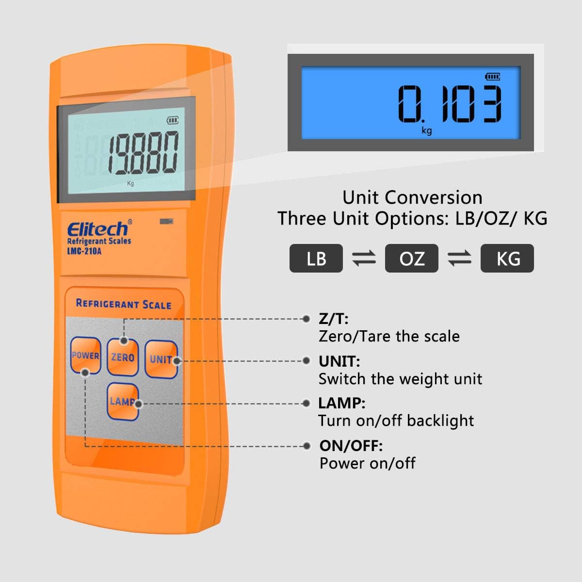Lmc 0a Refrigerant Charging Scale Elitech Cld 100 Refrigerant Leak Detector Hvac Refrigeration Tools Accoladetechsolutions Refrigerant Scales Meters