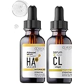Clara's New York Hydrating Hyaluronic Acid Serum Face Bundle with Collagen Serum 1 Fl Oz each – Daily Hydration Skincare Duo – Gift Set (2 Items)