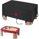 Kids Sand Table Cover Fit Step2 Naturally Playful Sand Table, DustProof Anti-UV Outdoor Activity Sensory Table with Windproof hook and loop fasteners, Cover only (36"x26"x16")