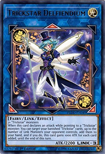 Trickstar Delfiendium - FLOD-EN040 - Rare - 1st Edition - Flames of Destruction