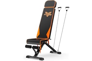 naspaluro Adjustable Weight Bench for Full Body Workout - 880 Lb Stable Workout Bench, 3 Sec Fast Folding Strength Training Sit up Bench