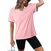 Dokotoo Women's Quick Dry Golf Polo Shirts Short Sleeve Tshirts Collared V Neck Tennis Shirt Workout Tops