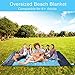 EAUOH Beach Blanket 6.8'x 6.5' Sand Proof Oversized Waterproof Family Beach Gear/Mat Foldable &Compact Machine Washable Quick Drying, Travel Pouch,6 Stakes&Loops and Carabiner
