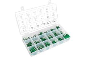 AICEL 270pcs Rubber O Ring Kit, 18 Sizes Silicone Rubber Ring, Pick & Installation Tools Rubber Washer Orings, Air Conditioning Compressor Seal Ring, Repair Set for Vehicles (Green)