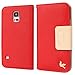 HILDA Phone Case for Galaxy S5,[2PCS HD Screen Protectors],Wallet Case,PU Leather Case,Credit Card Holder,Flip Cover Skin,Galaxy SV I9600[Red]