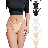 Derisaly Women's Seamless Thong Invisibles Panties Reinforced Crotch Low Rise No Show Underwear Stretchy G-string Everyday