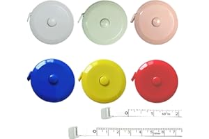 6 Pack Tape Measure Retractable Measuring Tape for Body Sewing Tailor Craft Cloth 60 Inch/ 150cm, Double Scale Soft Measureme