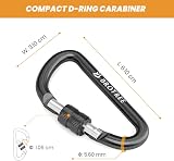 BROTREE Small Carabiner Clips Mini Locking Carabiner 6cm Aluminum D-Ring view 2