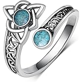 Lieditia Celtic Knot Ring 925 Sterling Silver Celtic Spoon Rings Turquoise Jewelry Gifts for Women