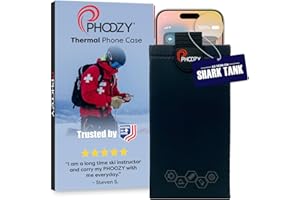 PHOOZY XP3 Ultra-Durable Thermal Phone Case for Extreme Cold | Insulated Phone Case Extends Battery Life 4X | Snowboard & Ski Gear | As Seen on Shark Tank | Large - Black