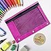 1 Pink Zippered Pencil Case by School Smarts - 3 Ring Pink Pencil Pouch for Binder with Mesh and plastic window. For Use in and Out of the Classroom.