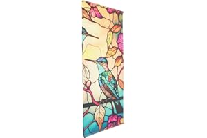 SWETRACE Vintage Flower and Bird Stained Glass Window Sticker 45x100cm Frosted Static Cling Decorative