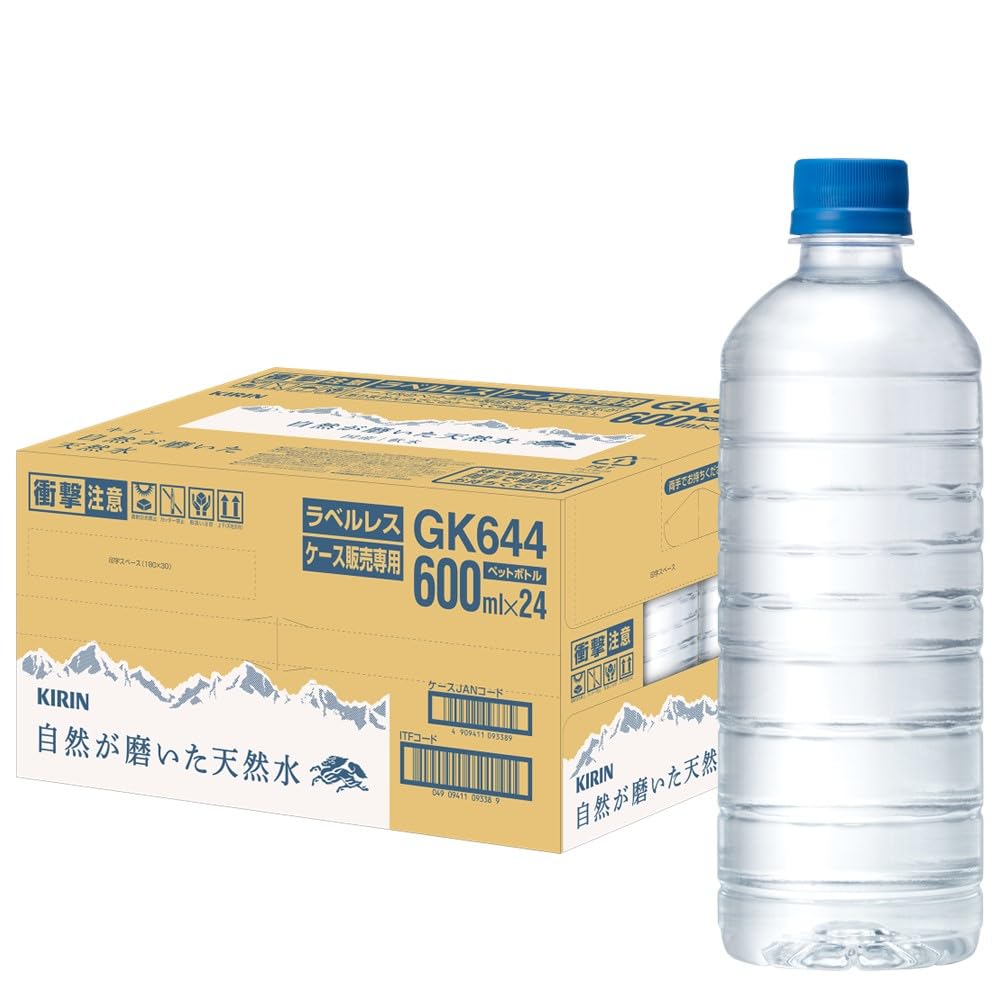 キリン 自然が磨いた天然水 ラベルレス 600ml 24本 国産 天然水 ミネラルウォーター ペットボトル 軟水商品画像