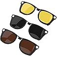 RCstyle Polarized Clip Compatible With Ray-Ban Meta Wayfarer (RW4006 Size M Standard 50-22) Smart Glasses Color Changing Clip Set (Brown, Night Vision Yellow, Black)