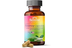 Serene Herbs Graviola Soursop Capsules Organic - Guanabana Extract Pills with Black Seed, Irish Moss & Moringa - 16 Herb Daily Supplements & Digestive Support - Vegan, Non-GMO - 7,000 mg - 60 Count