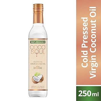 Coco Soul Cold Pressed Organic Virgin Coconut Oil, 250 ml