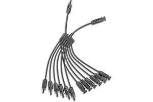 Pjerjzn Solar Panel Connector 6 to 1 Solar Y Branch Solar Panel Splitter 6Way Solar Panel Parallel Connectors Solar Adapter Cable Plug for Solar System Panel (6 to 1 1 Pairs)