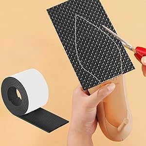 2Rolls Self Adhesive Shoe Sole Repair Patch, Thick Anti Slip Sole Protector Tape, Wear Resistant Heel Repair Sticker, Noise R