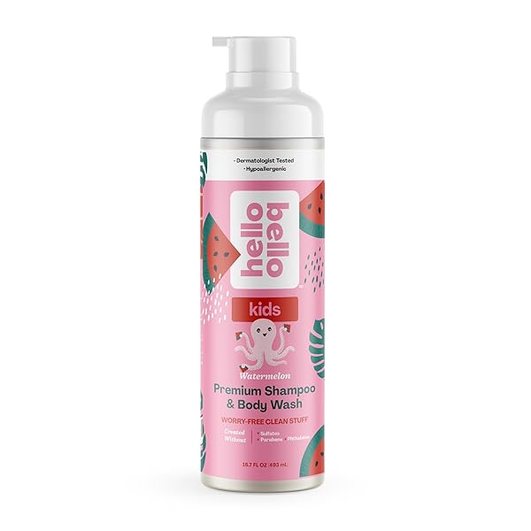 HELLO BELLO KIDS SHAMPOO & BODY WASH, WATERMELON SCENTED, 16.7OZ BOTTLE