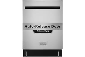 Empava 24” Built-in Dishwasher with Stainless Steel Tub 15 Place Settings, 8 Wash Cycles, 3rd Racks, Auto Door Dry, 49 dB Quiet, Energy Star Certified