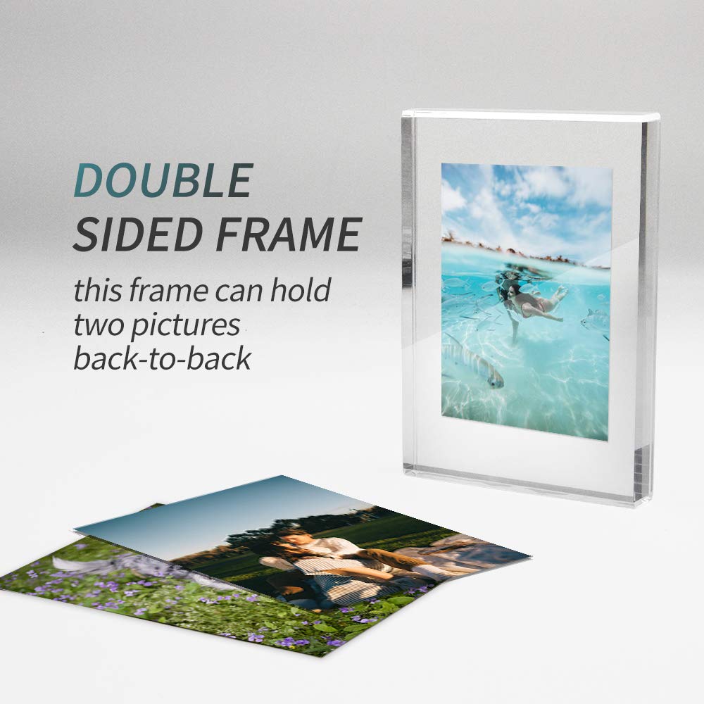 Afuly 4x6 Acrylic Picture Frames Clear Double Sided Photo Frame Unique Thanksgiving Present Tabletop Display 2 Pack