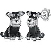 Schnauzer Earrings 925 Sterling Silver Dog Earrings Dog Jewelry for Women Schnauzer Gifts for Women
