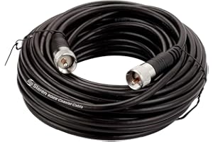STEREN RG8X Coaxial Cable 75 ft, CB Coax Cable with PL259 UHF Connectors, Male to Male Low Loss 50 Ohm for HAM Radio, LMR400, Antenna Analyzer