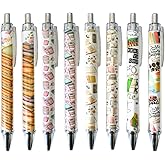 8PC Book Club Pens Cute Vintage Artsy Stationery Aesthetic Journal Writing Pen Bookish Theme Decor Library Supplies Accessories For Reading Lovers Bulk Appreciation Gift For Bookworm Women Librarian