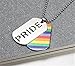 PAURO 2PCS Pride Rainbow Dog Tag LGBT Stainless Steel Jewelry - Gay and Lesbian Pride Pendant Necklace