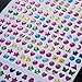 EBOOT 280 Pairs Stick on Gems Stickers, Self-Adhesive Glitter Craft Crystal Sticker, Multicolor and Assorted Shapes
