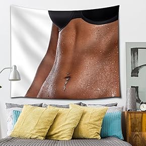 Toned Lingerie Model Posing for The Camera - Fabric Tapestry, Home Decor - 51x60 inches