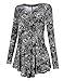SunnyLady Women Print Long Sleeve Flared Tunic Top